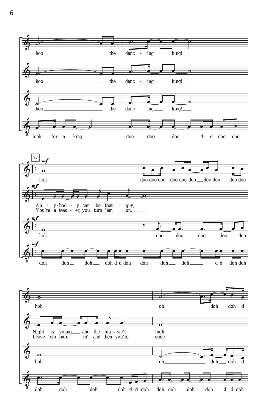 Dancing Queen (arr. Deke Sharon) SSA scores gallery preview page 5