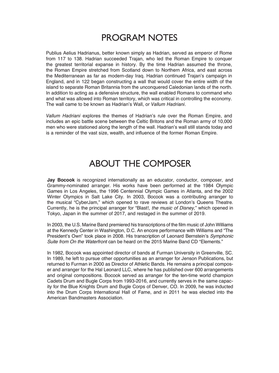 Vallum Hadriani (Hadrian's Wall) - Conductor Score (Full Score) Concert Band scores gallery preview page 3