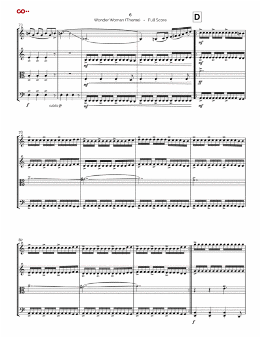 Batman V Superman - End Credits Pt 3 String Quartet scores gallery preview page 6