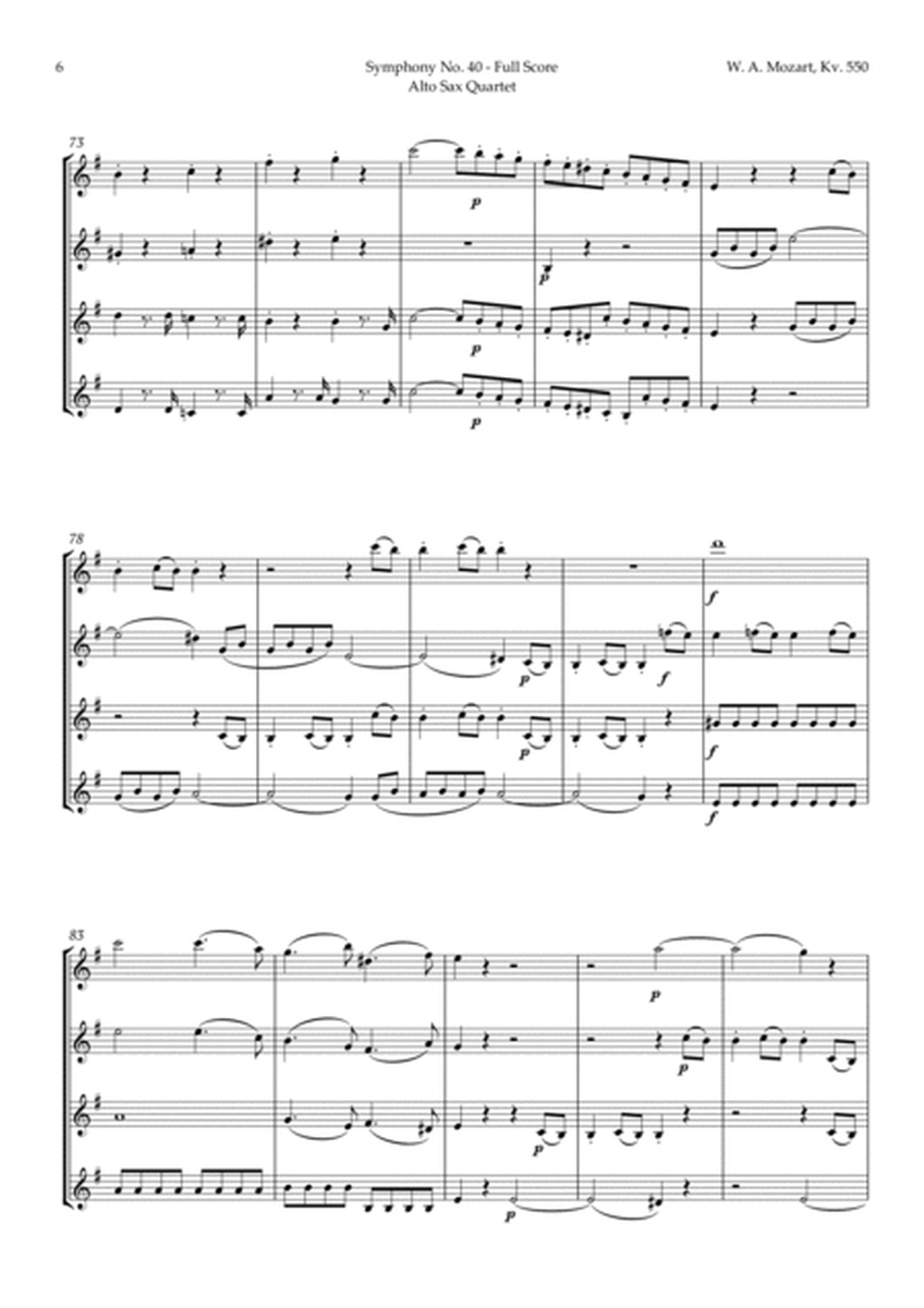 Symphony No. 40 by Mozart for Alto Sax Quartet image number null