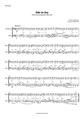 Ode to Joy for Trombone and Tuba by Beethoven Opus 125