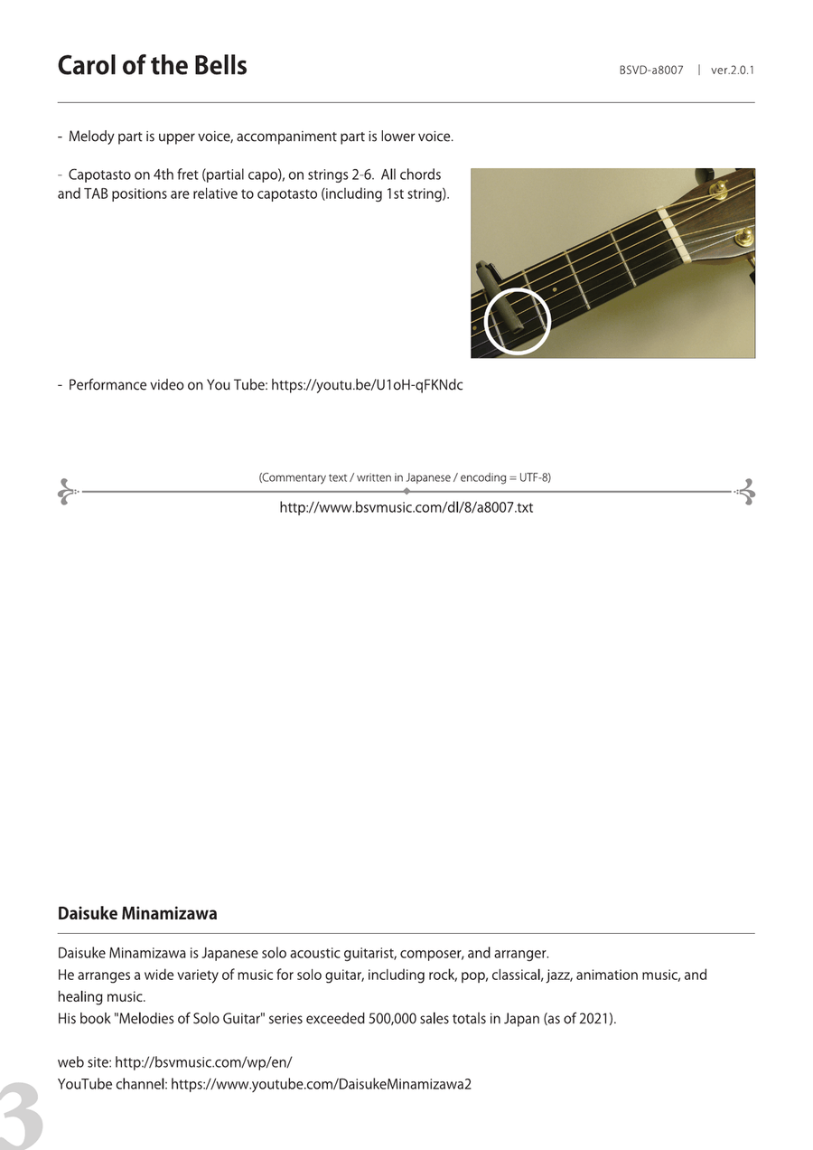 Carol of the Bells Carol of the Bells Guitar Solo scores gallery preview page 3