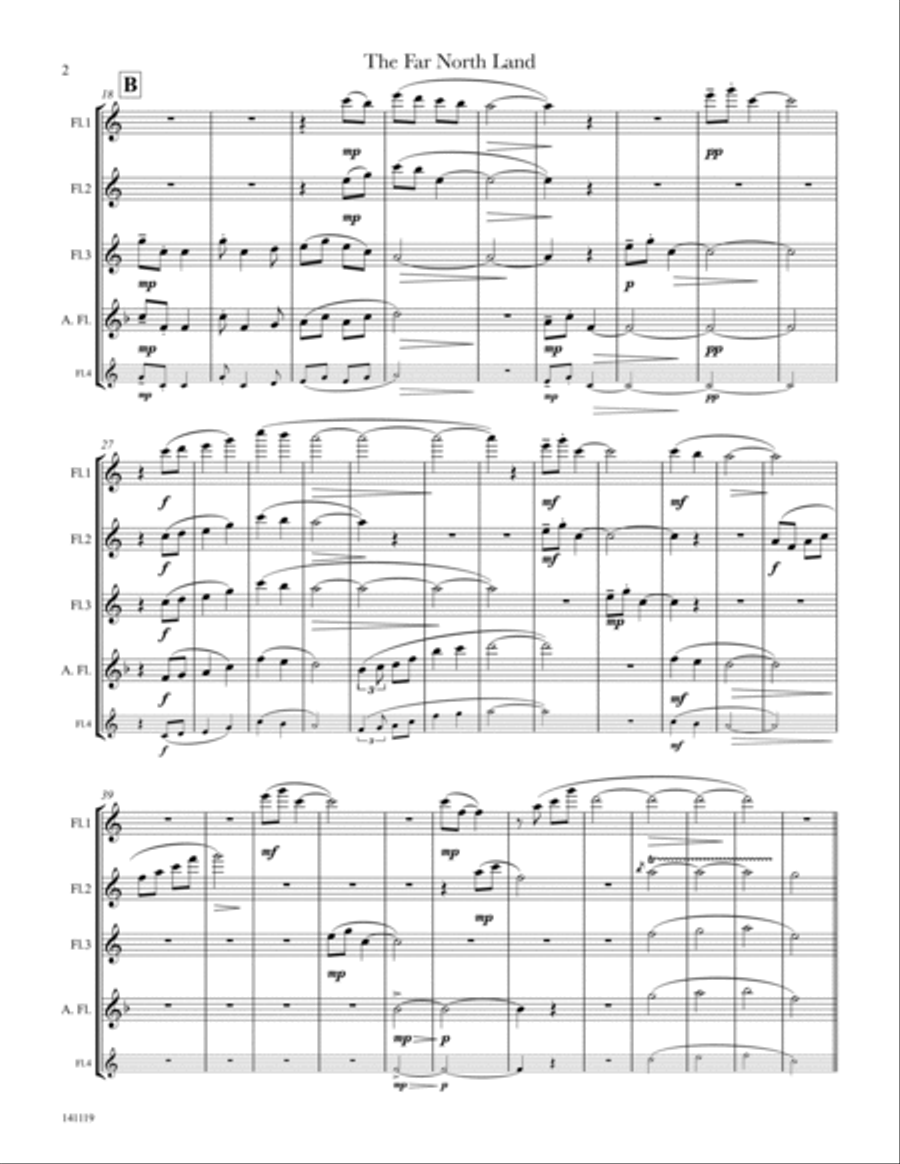 The Far North Land: Passages for Flute Quartet Flute Quartet scores gallery preview page 3