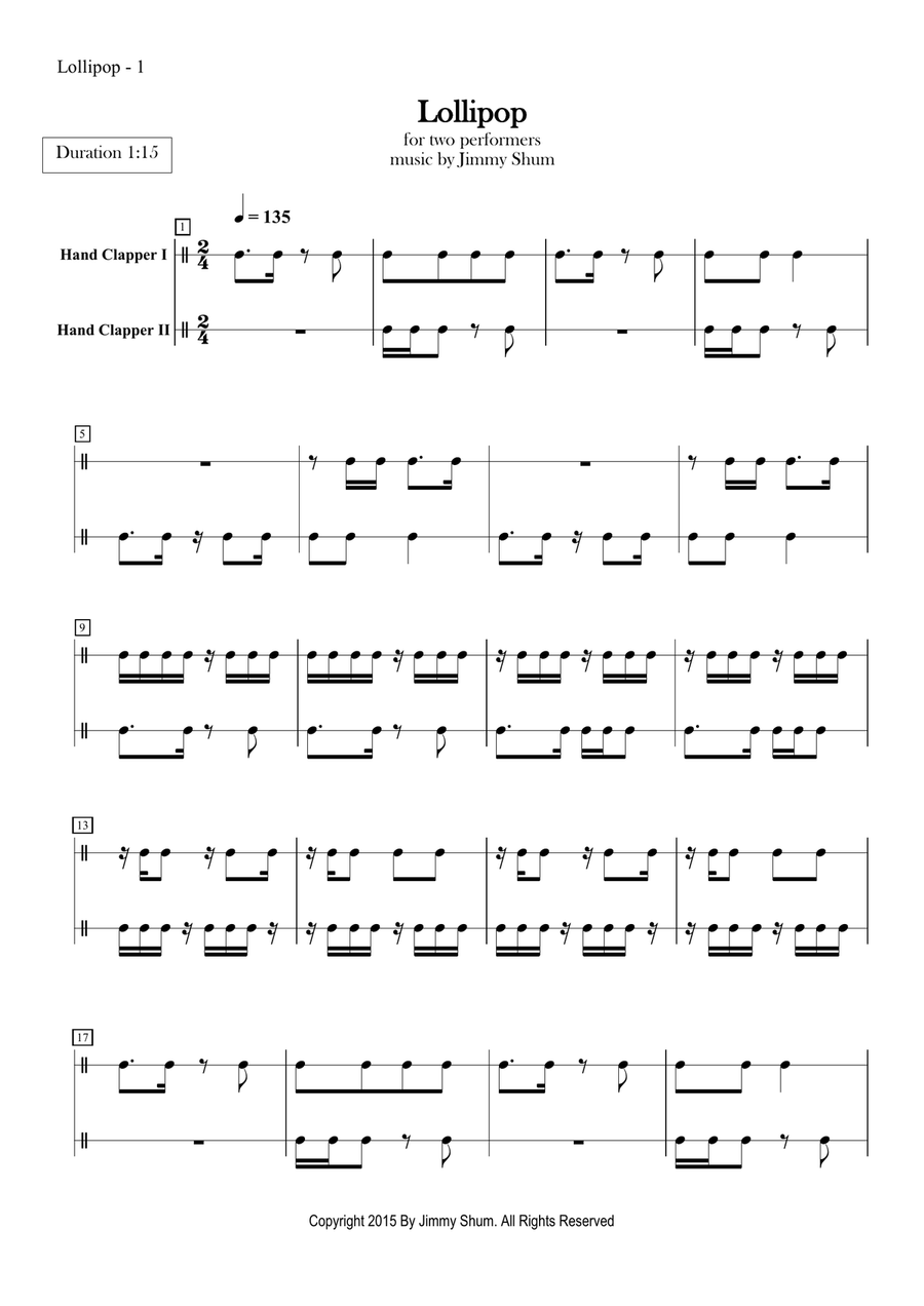 Lollipop (body percussion duet)