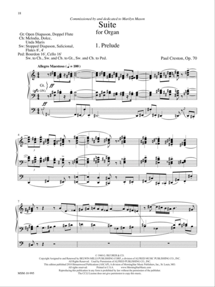 Marilyn Mason Music Library, Volume 6 Organ scores gallery preview page 7