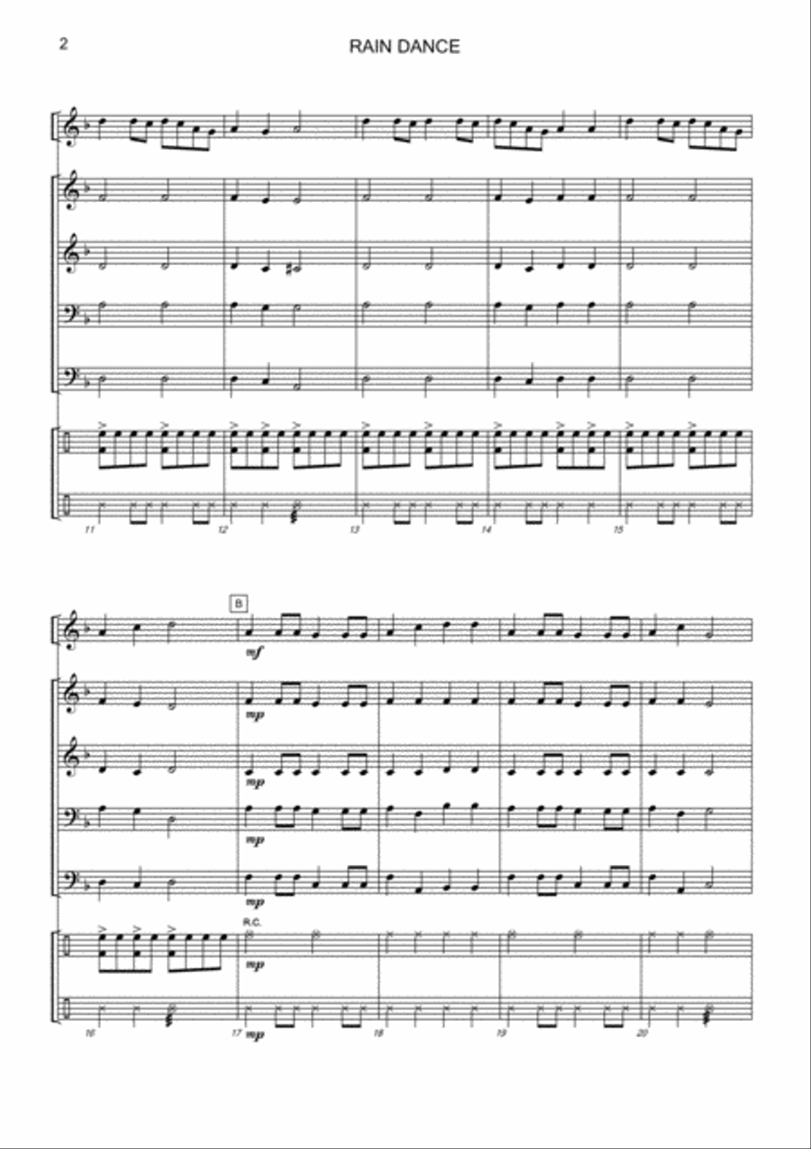 Rain Dance Rain Dance Fanfare Band scores gallery preview page 4