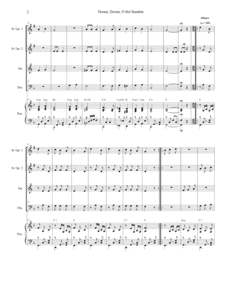 Dormi, Dormi, O Bel Bambin (Brass Quartet and Piano) image number null