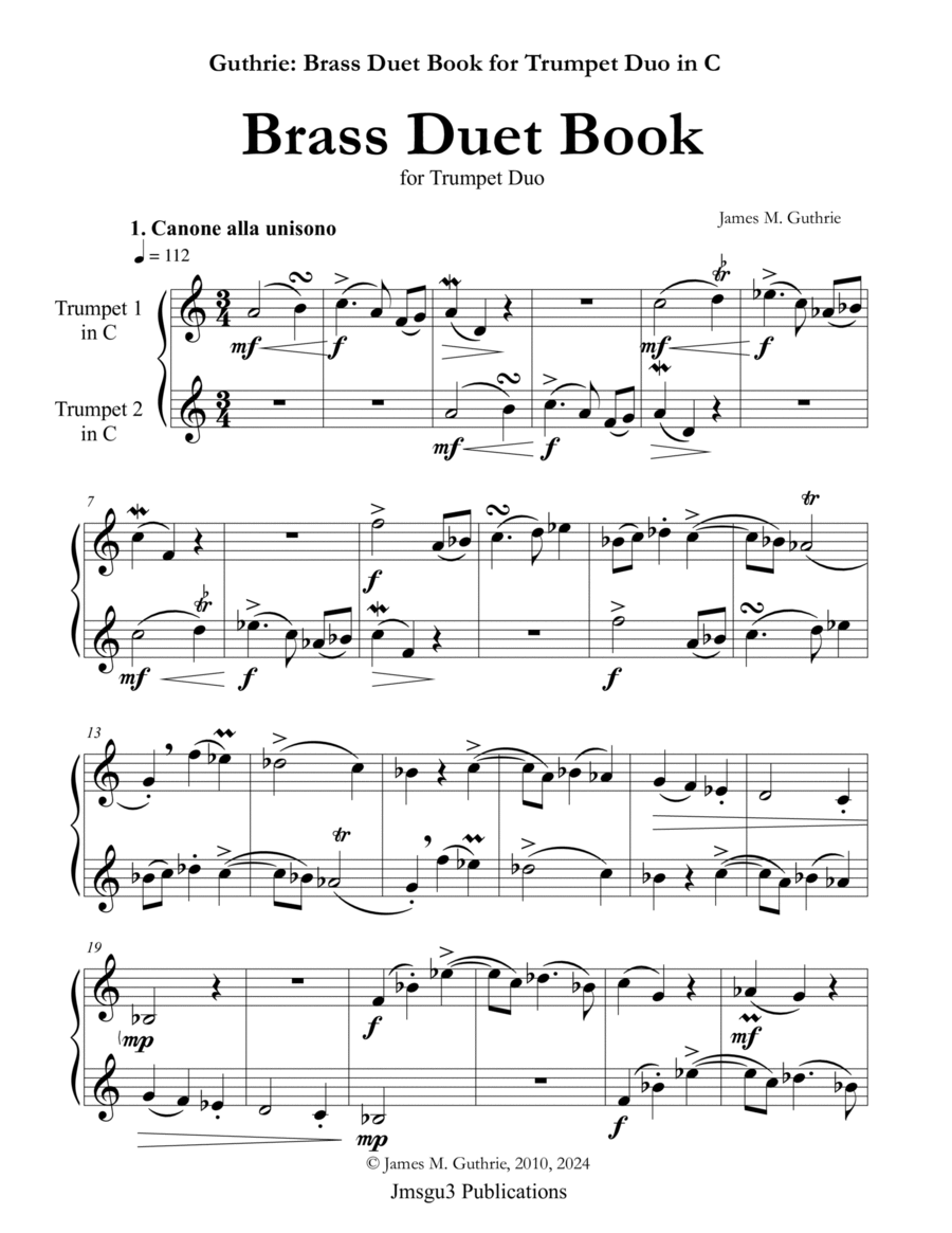 Guthrie: Brass Duet Book for Trumpet Duo image number null