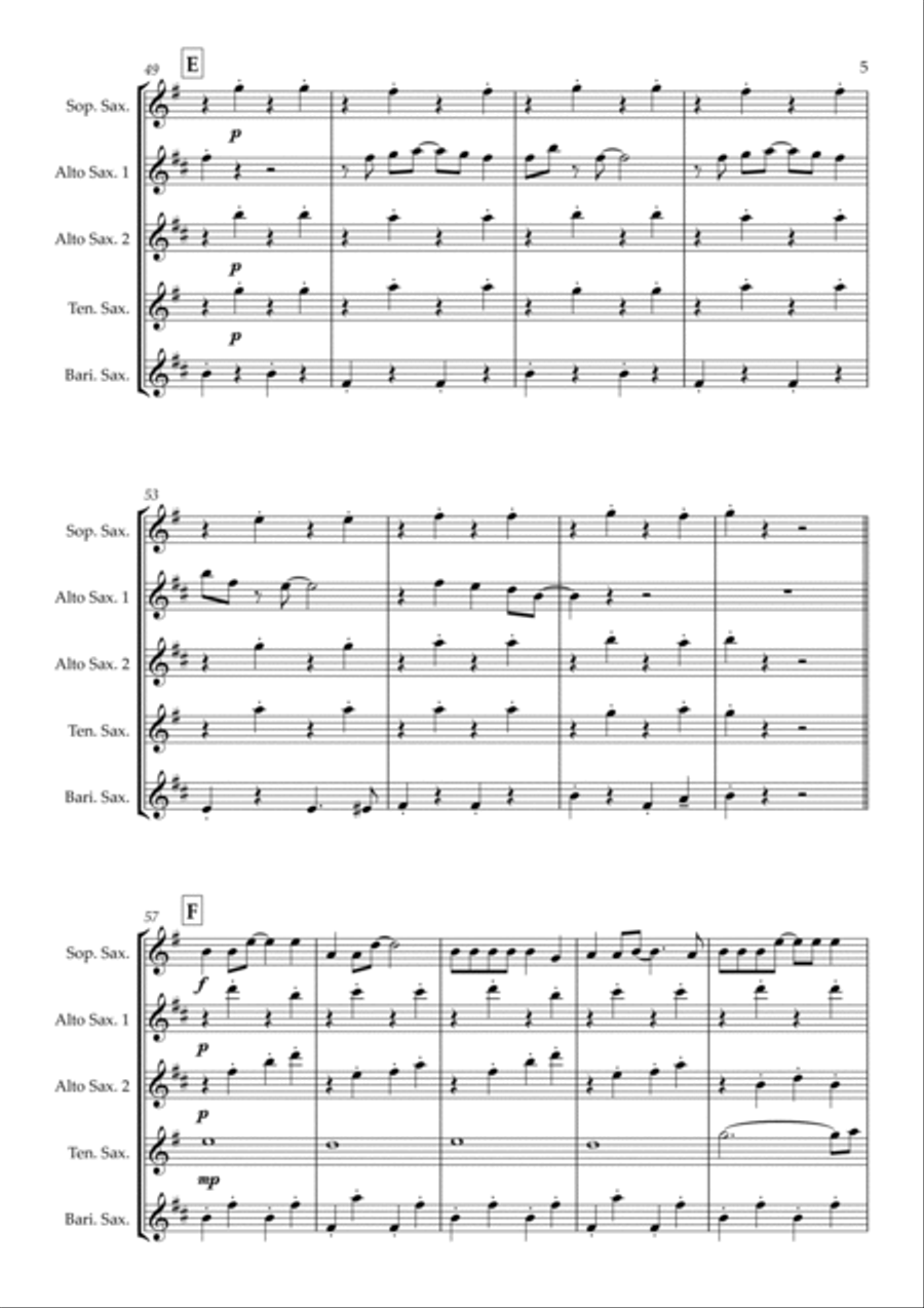 Lemon Tree Saxophone Quintet scores gallery preview page 5