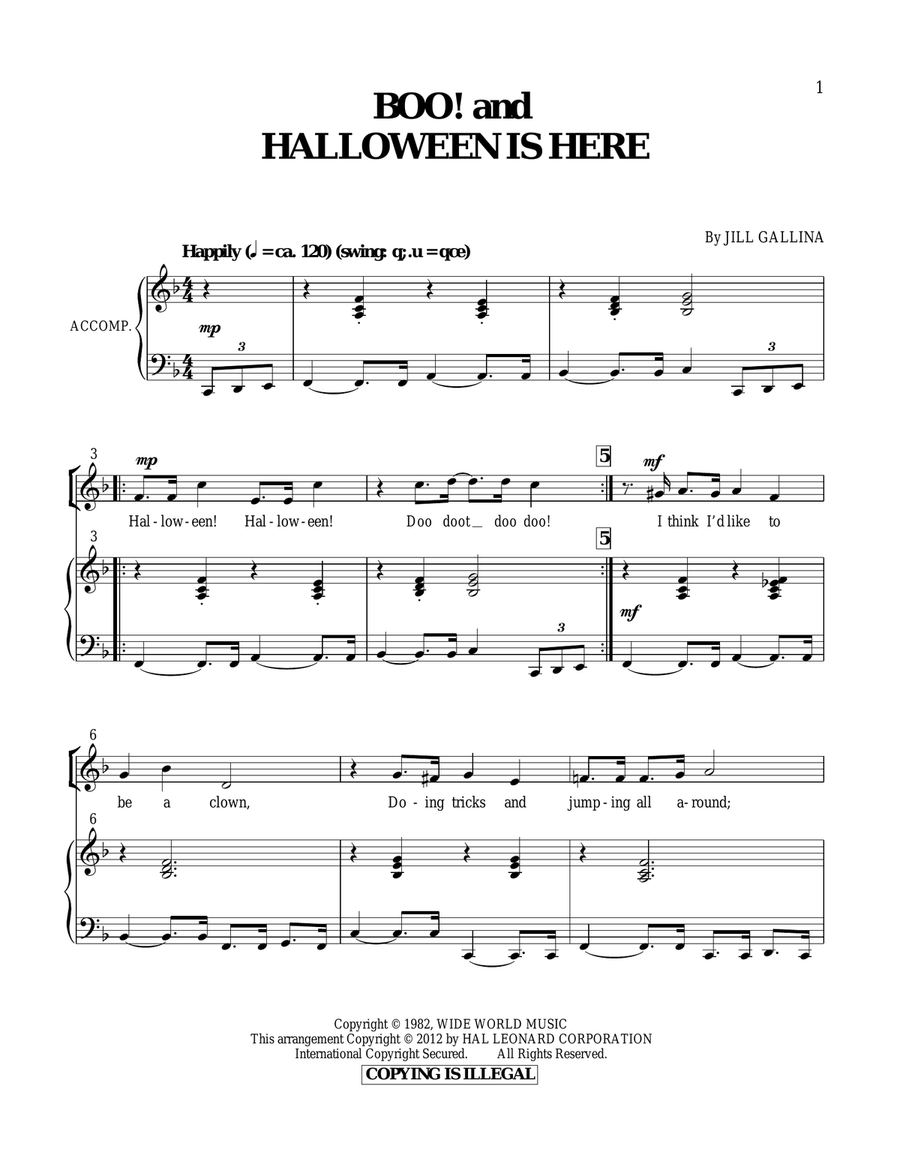 Boo! & Halloween Is Here Choir scores gallery preview page 1