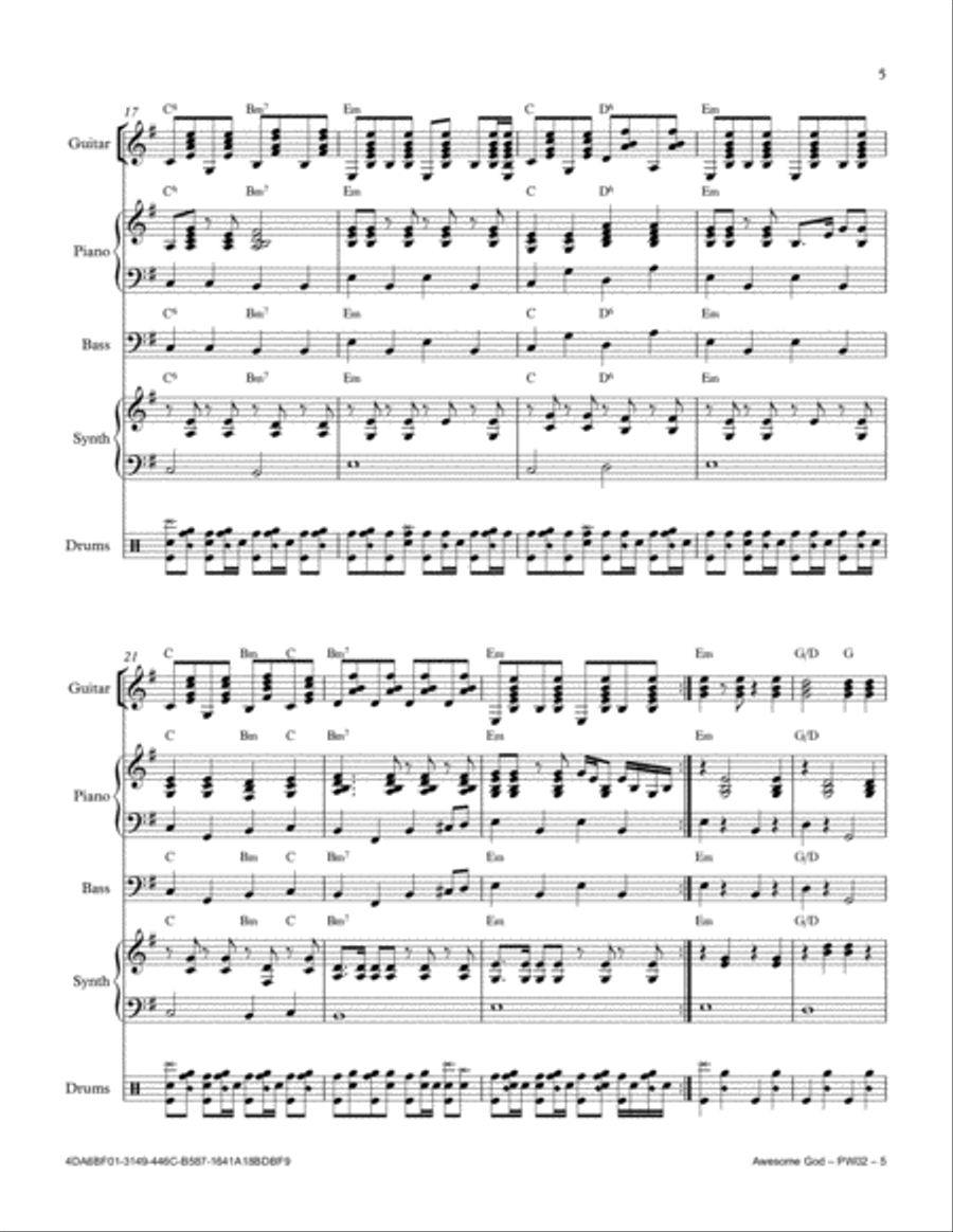 Awesome God Awesome God Small Ensemble scores gallery preview page 5