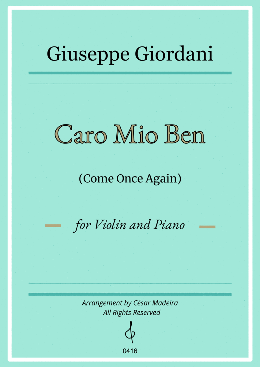 Caro Mio Ben (Come Once Again) - Violin and Piano (Individual Parts) image number null