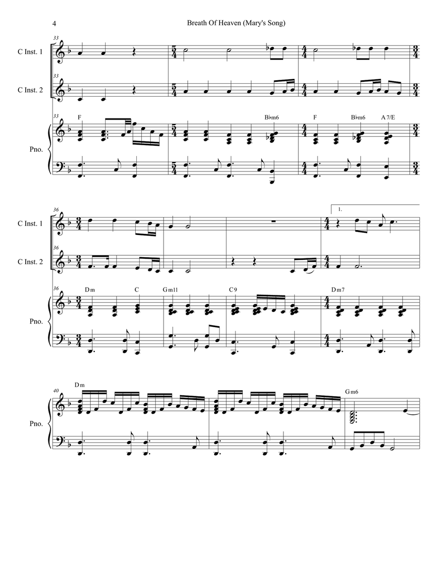 Breath Of Heaven (Mary's Song) Flute scores gallery preview page 4