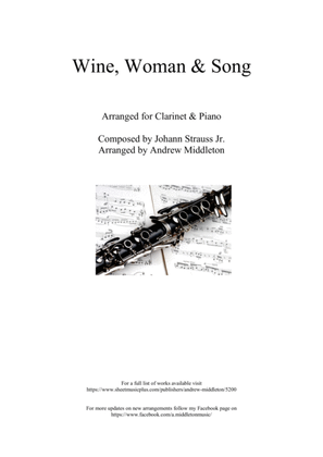Book cover for Wine, Women and Song arranged for Clarinet and Piano