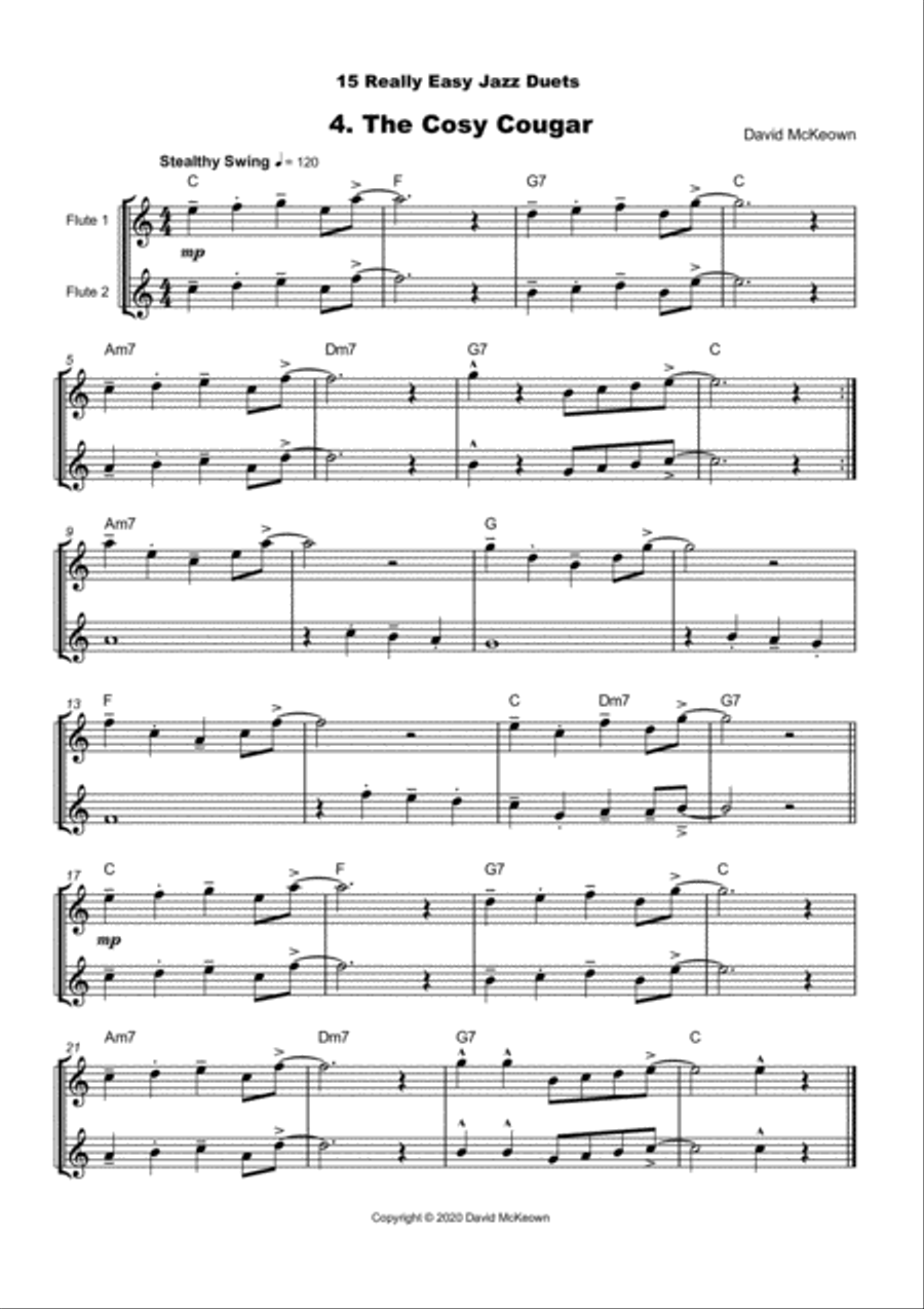 15 Really Easy Jazz Duets for Flute Duet Flute Duet scores gallery preview page 5