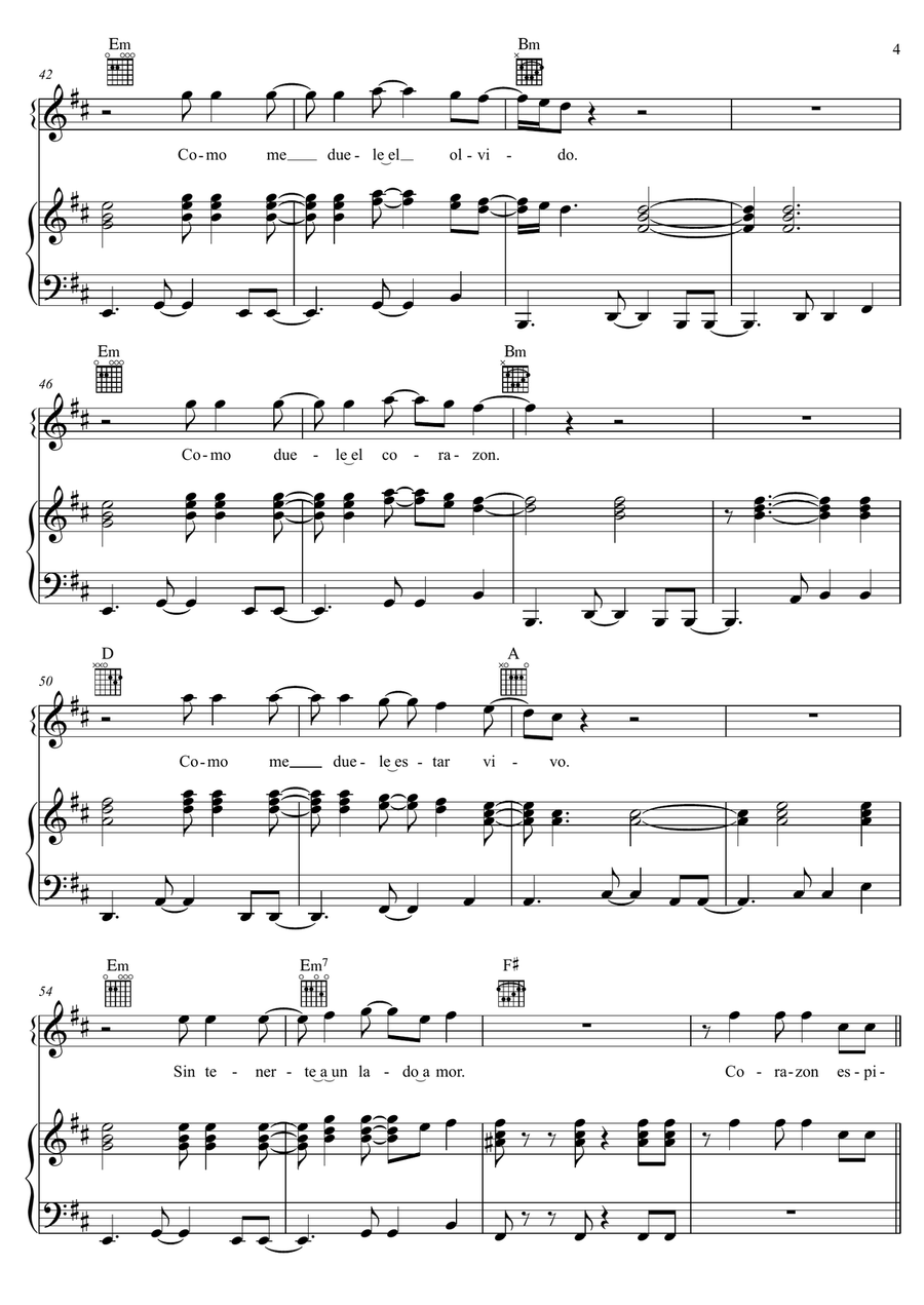 Corazon Espinado Voice scores gallery preview page 4