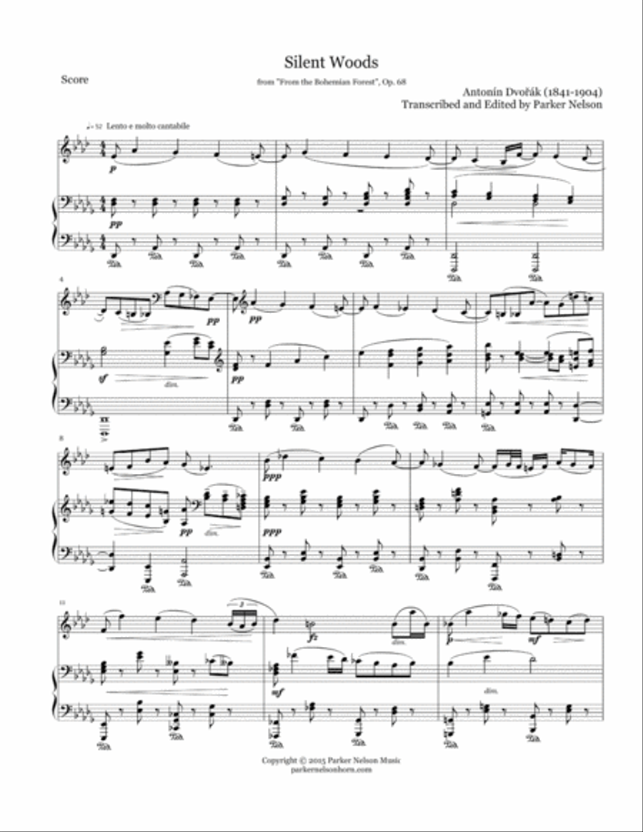 Silent Woods for Horn and Piano Piano Accompaniment scores gallery preview page 5