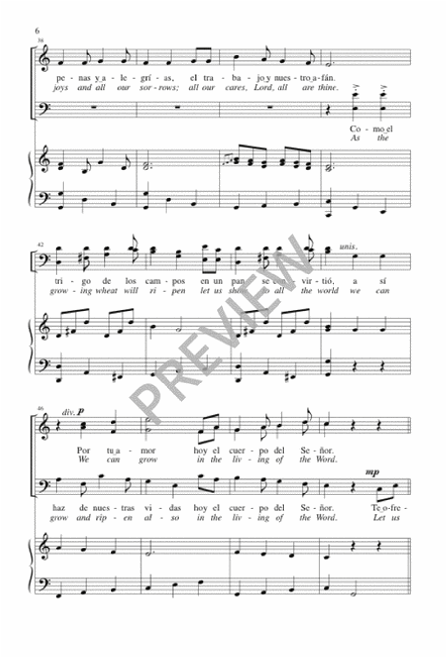 Te Ofrecemos Padre Nuestro / Let Us Offer to the Father 4-Part scores gallery preview page 7