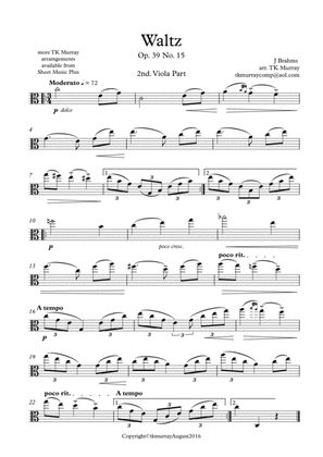 Brahms - Waltz - 2nd. Viola Part - Suzuki Bk.2