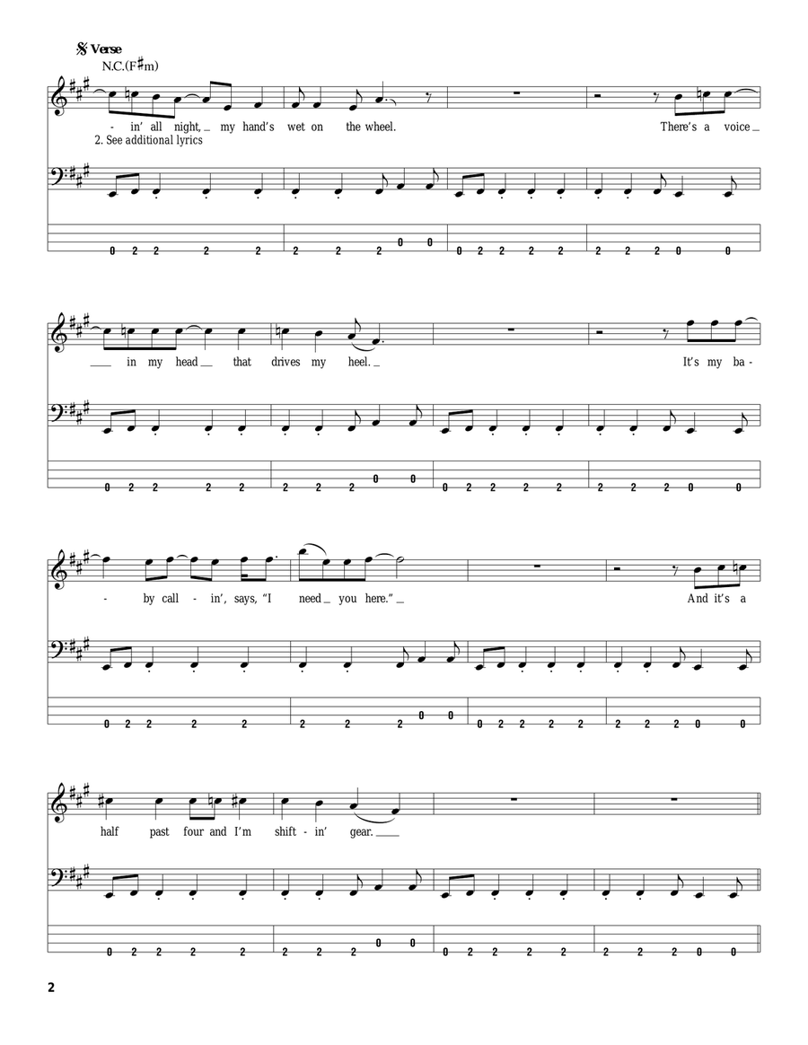 Radar Love Acoustic Guitar scores gallery preview page 2