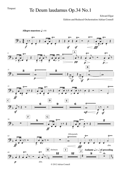 Elgar - Te Deum - Reduced Orchestration - Timpani