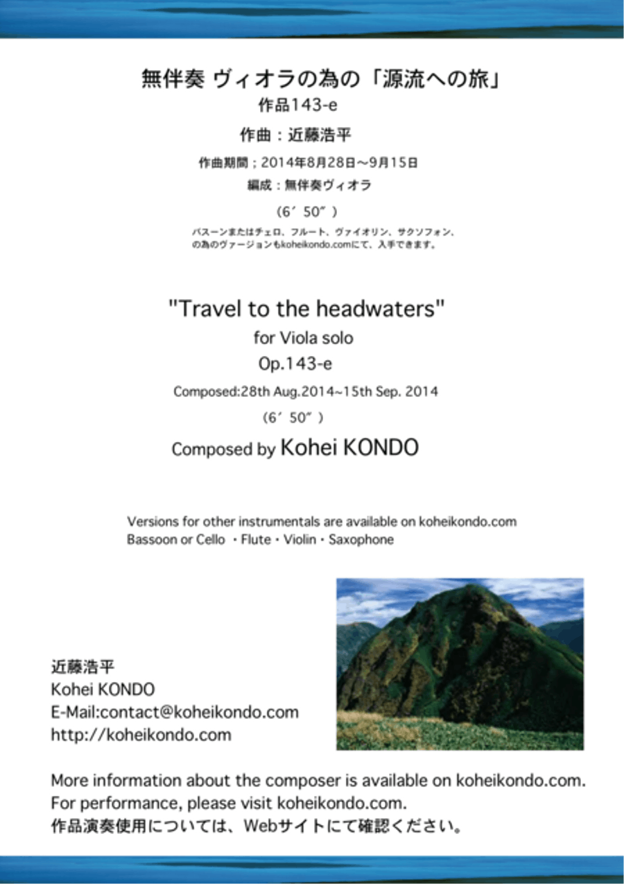 "Travel to the headwaters" for viola solo op.143e image number null