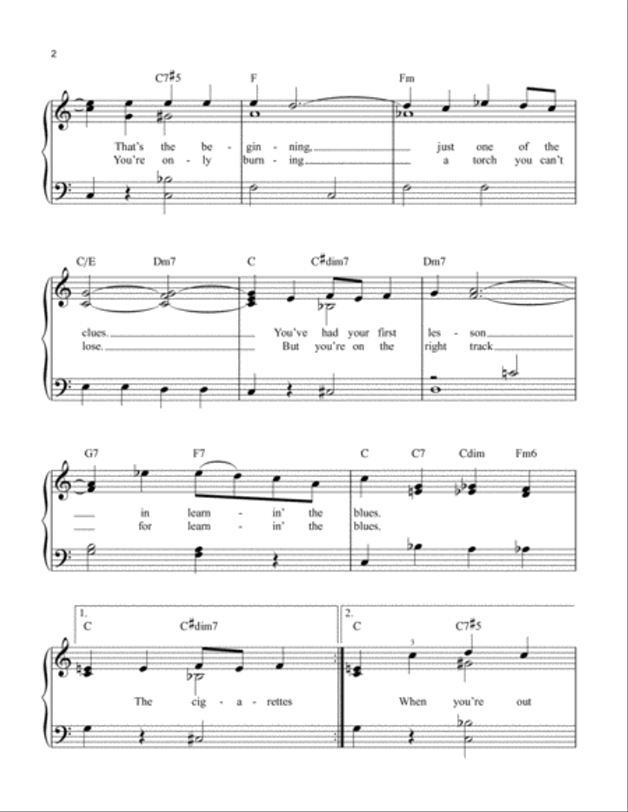 Learnin' The Blues Easy Piano scores gallery preview page 2