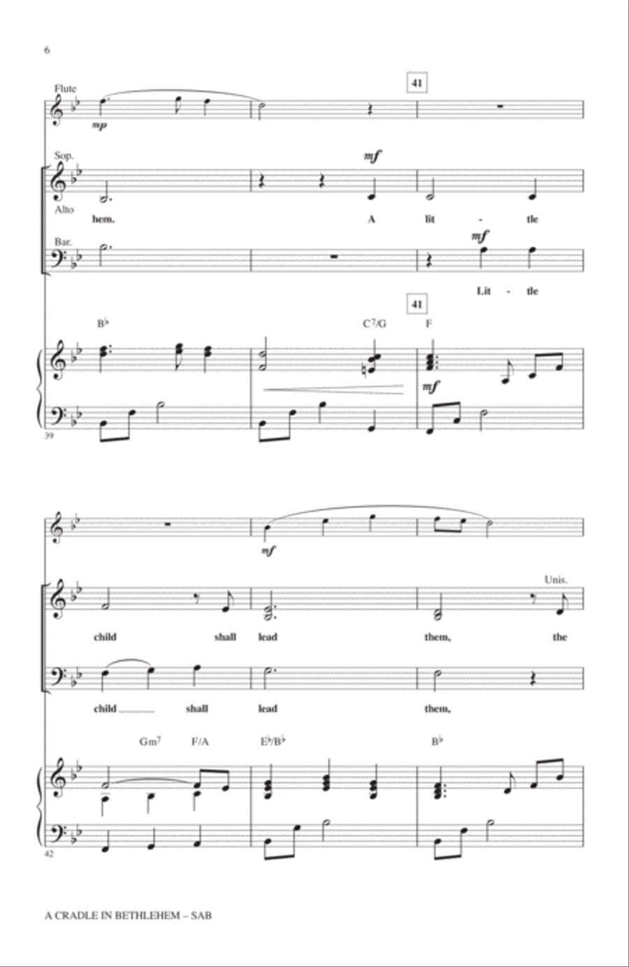 A Cradle In Bethlehem 3-Part scores gallery preview page 5