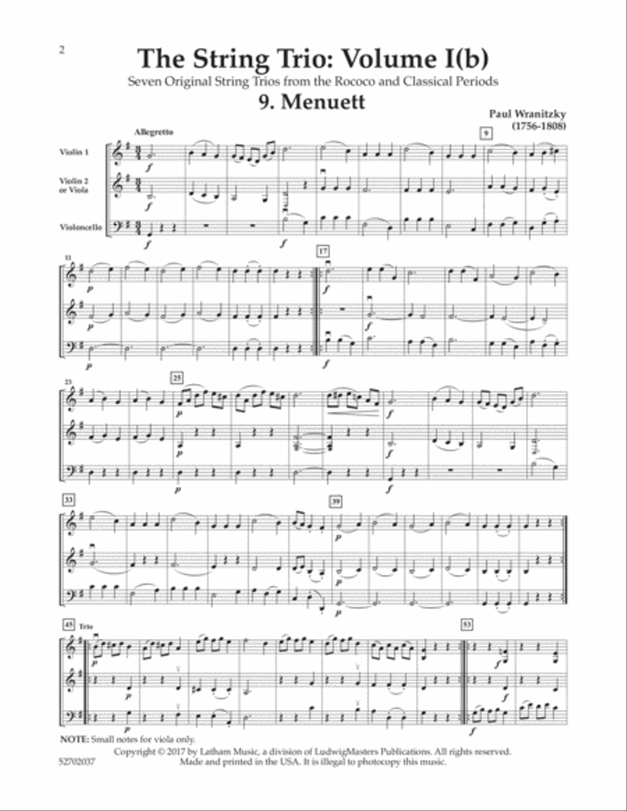 The String Trio: Vol. I(b) String Trio scores gallery preview page 1