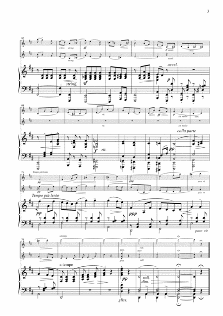 Elgar Salut D'amour, for 2 Violins & Piano, VN206 Violin Solo scores gallery preview page 3