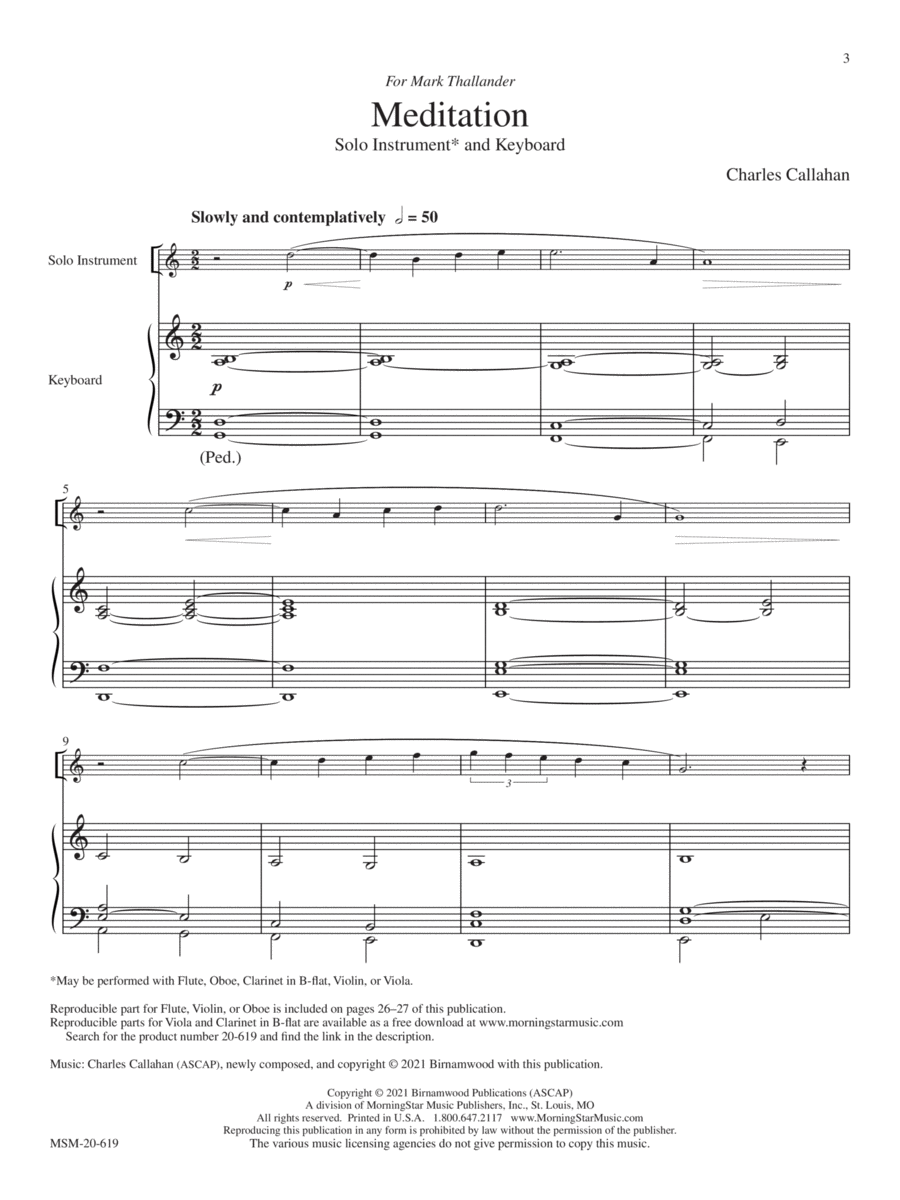 Meditation Piano scores gallery preview page 1