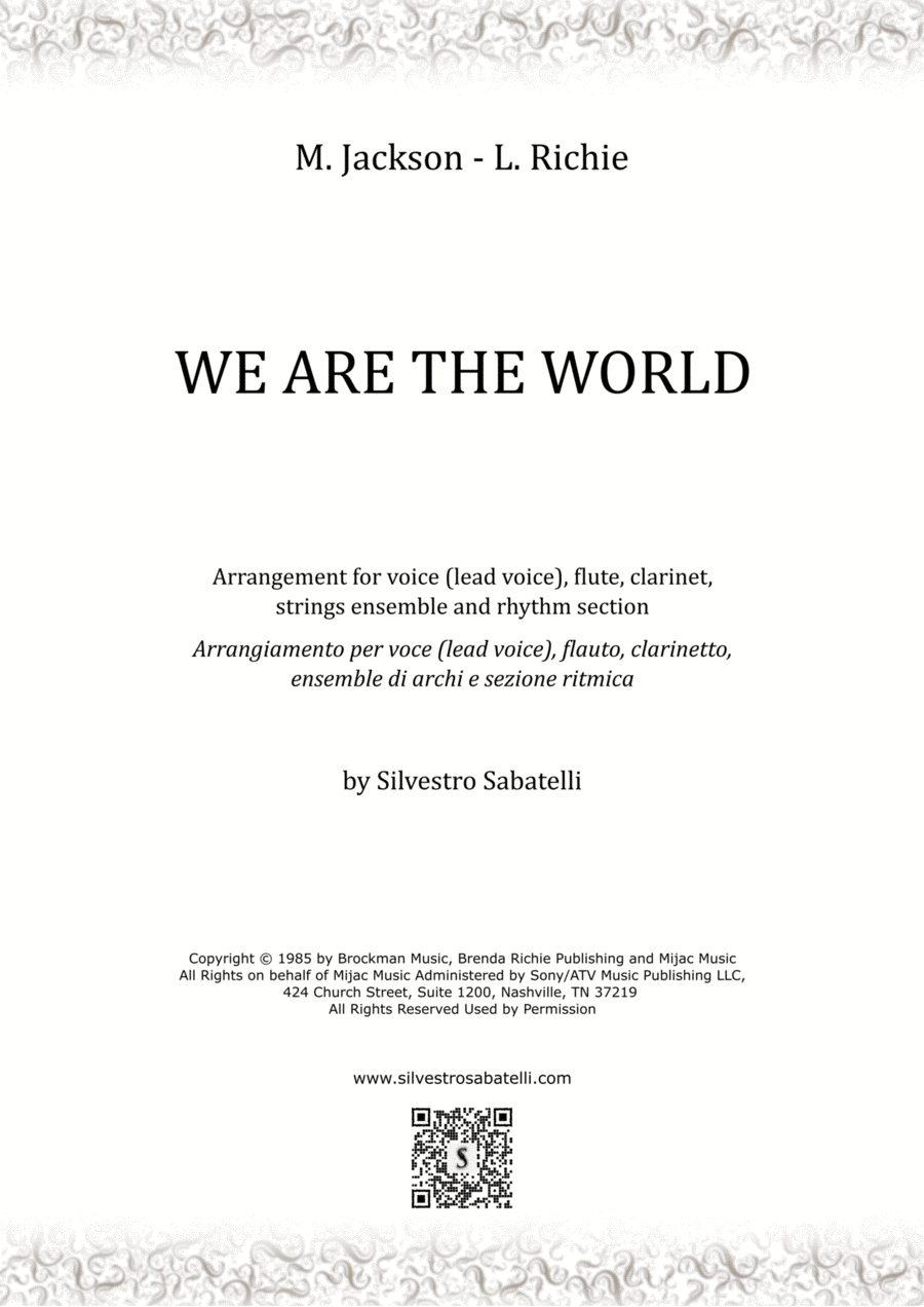 We Are The World Chamber Orchestra scores gallery preview page 1