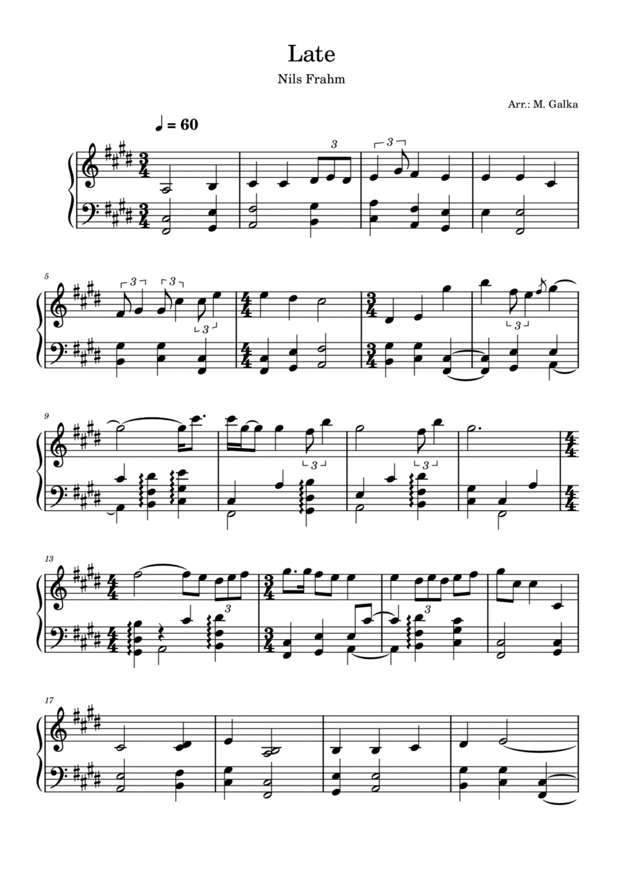 Late Piano Solo scores gallery preview page 1
