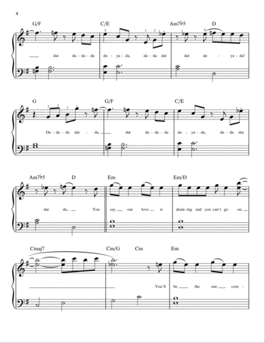 You'll Be Back (from Hamilton) Easy Piano scores gallery preview page 4