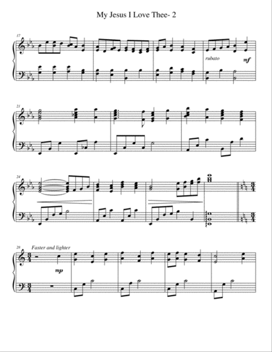 My Jesus I Love Thee Piano Solo scores gallery preview page 2