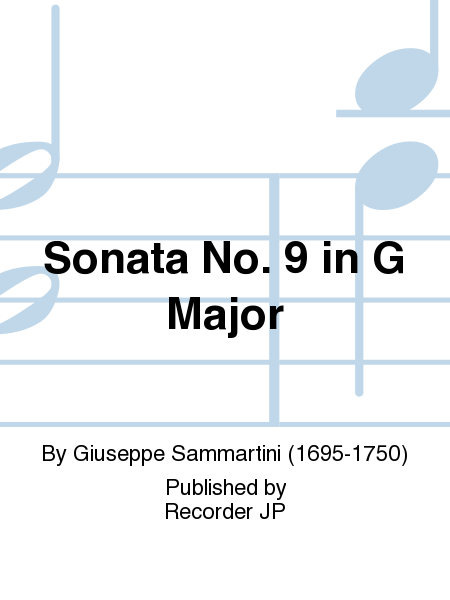 Sonata No. 9 in G Major by Giuseppe Sammartini Alto Recorder - Sheet Music