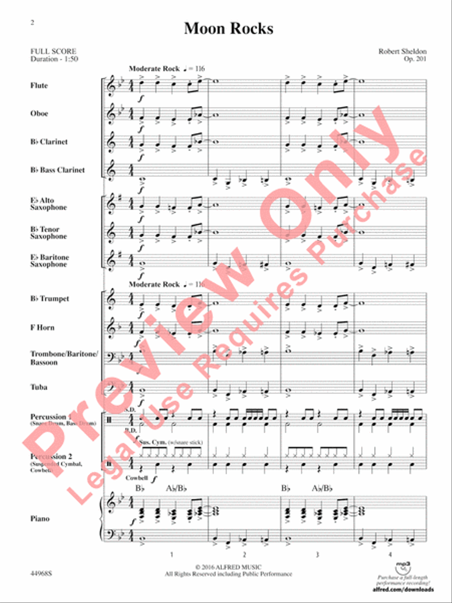 Moon Rocks Moon Rocks Concert Band scores gallery preview page 3