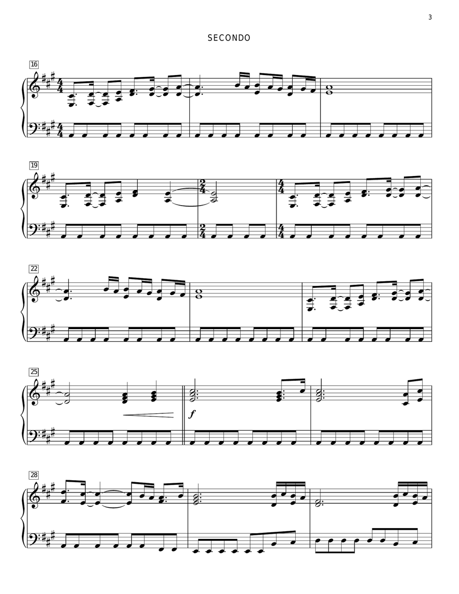 Agnus Dei Piano Duet scores gallery preview page 3