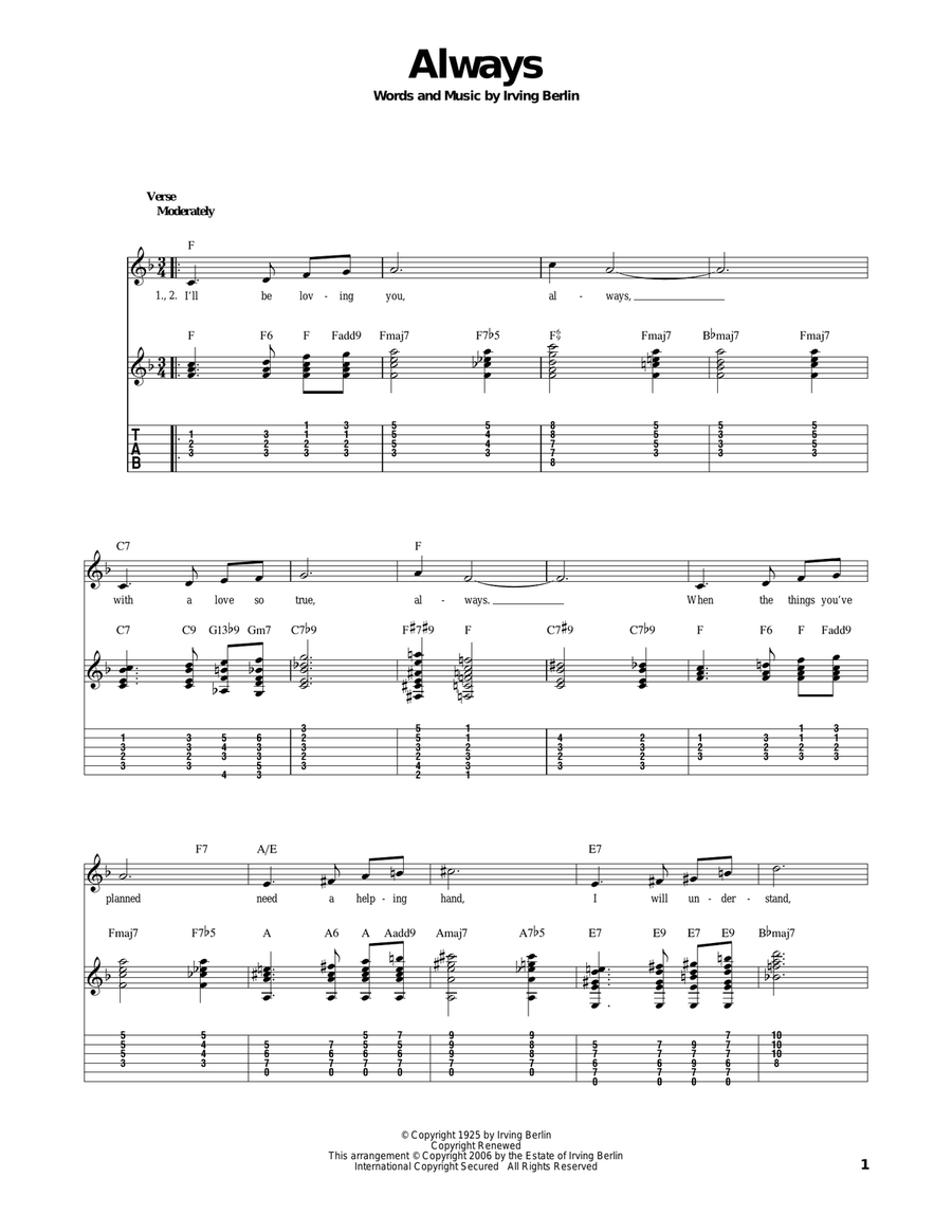 Always Always Electric Guitar scores gallery preview page 1