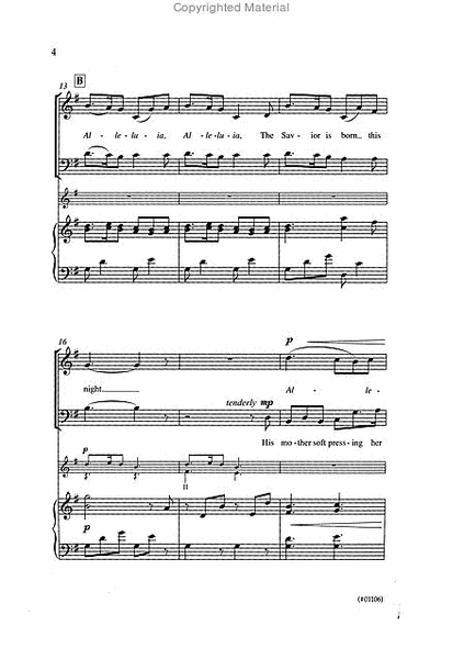 The Savior Is Born This Night - SATB w/ piano and two violins image number null