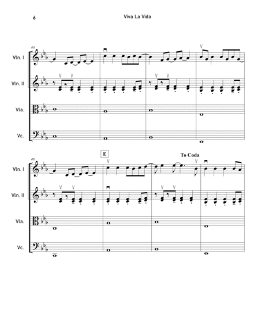 Viva La Vida Viva La Vida String Orchestra scores gallery preview page 6