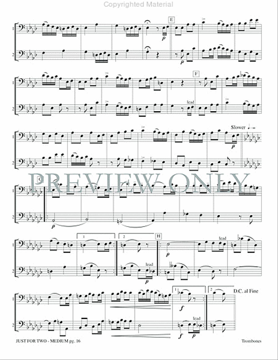 Just for Two Medium Just for Two Medium Trombone Duet scores gallery preview page 18