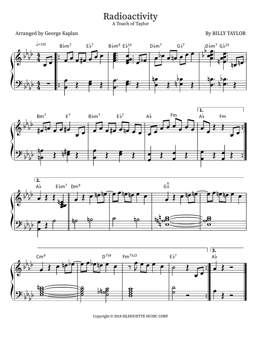 Radioactivity Piano scores gallery preview page 1