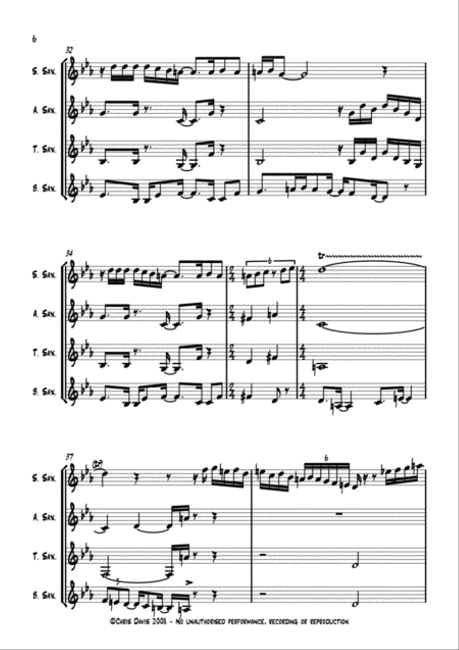 ConFusion - Sax Quartet Saxophone Quartet scores gallery preview page 6