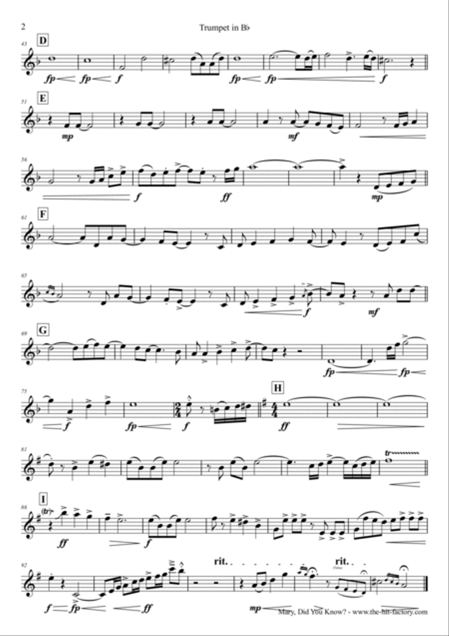 Mary, Did You Know? Horn scores gallery preview page 6
