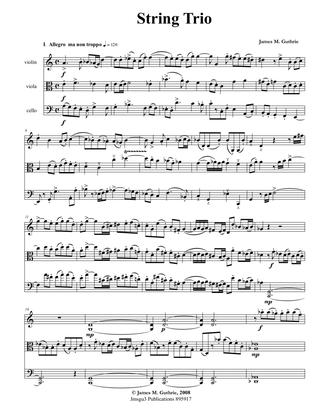 Guthrie: String Trio No. 1 - Score Only