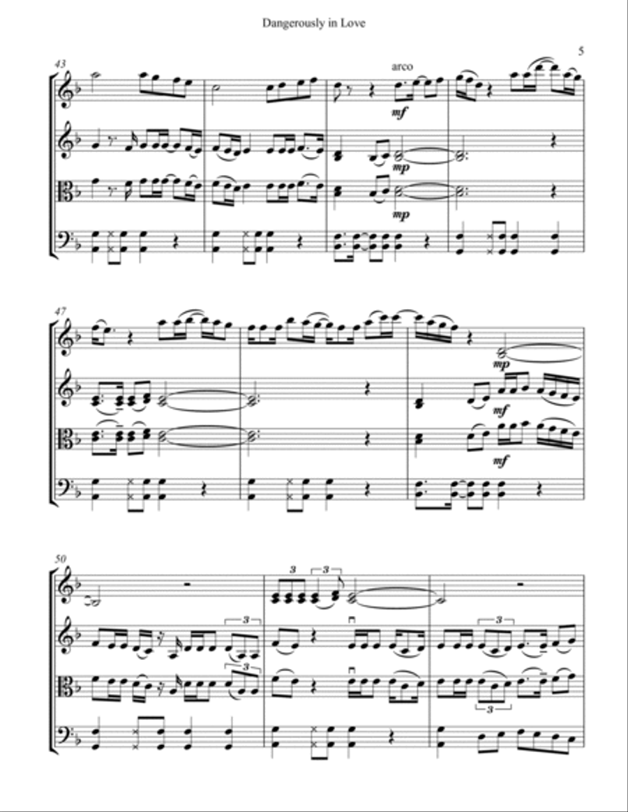 Dangerously In Love String Trio scores gallery preview page 5