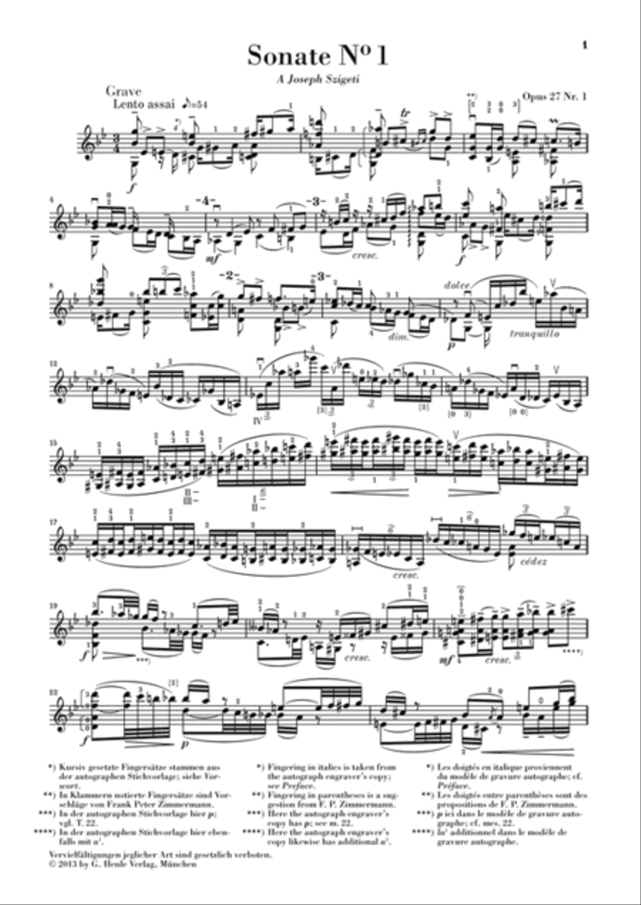 Six Sonatas, Op. 27 Violin Solo scores gallery preview page 3
