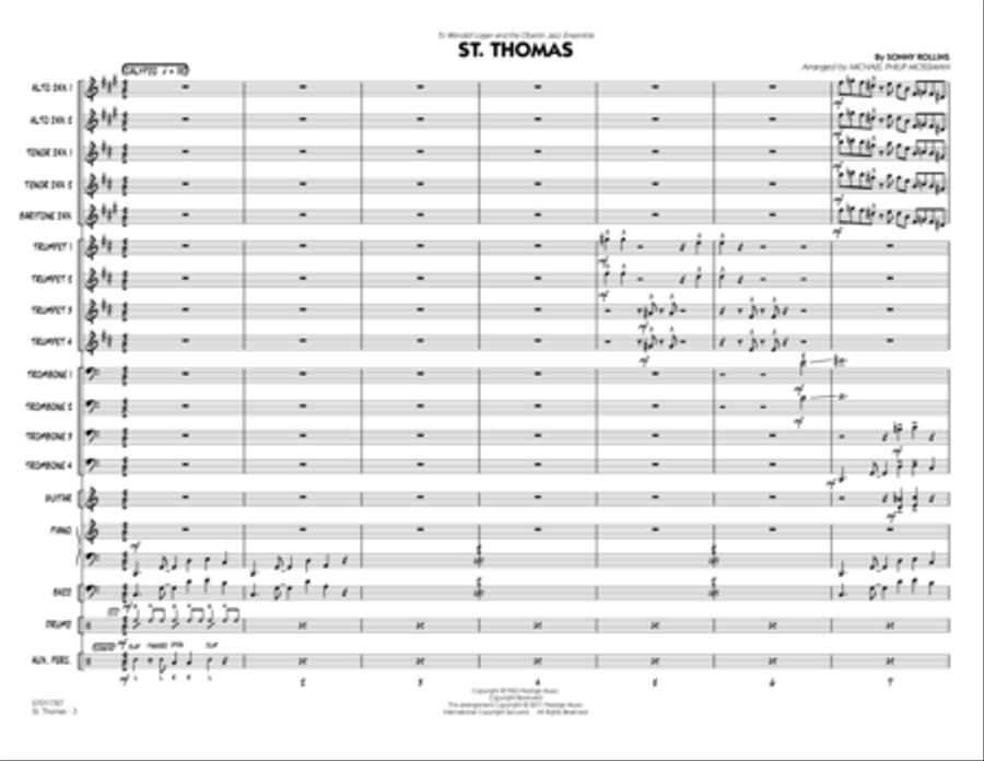 St. Thomas - Conductor Score (Full Score) Jazz Ensemble scores gallery preview page 2