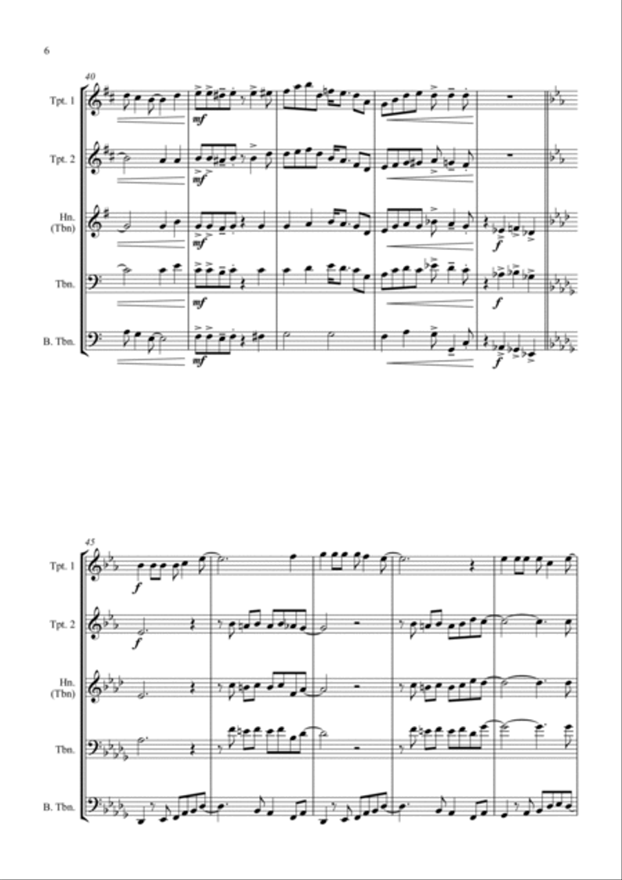 A Shining Light (This Little Light of Mine) - For Brass Quartet Brass Quartet scores gallery preview page 6